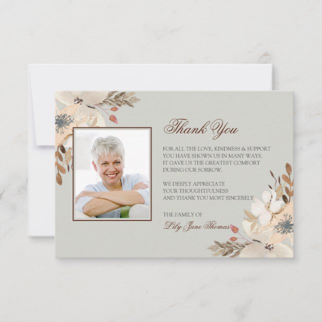 Cartões de agradecimentos Funeral de Aquarela | Ca (Frente)