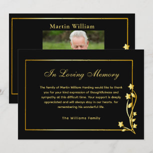 Cartões de agradecimentos Funeral de Fotografia Do