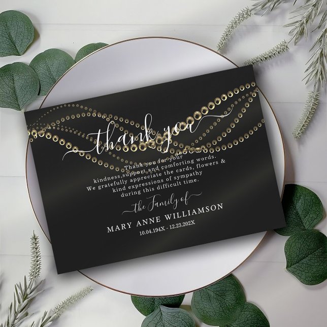 Cartões de agradecimentos Funeral do Script de Orç (Criador carregado)