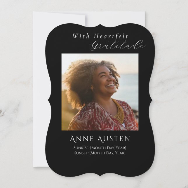 Cartões de agradecimentos Funeral - Gratidão (Verso)