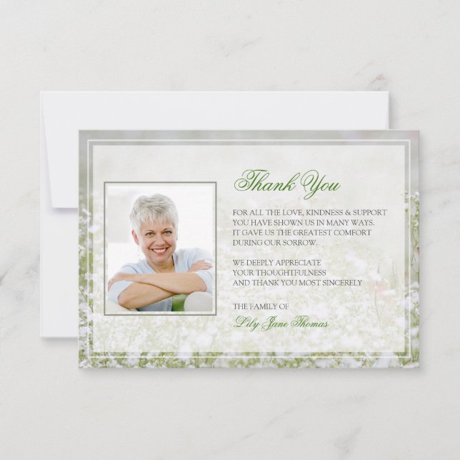 Cartões de agradecimentos Funeral Memorial de Camp (Frente)