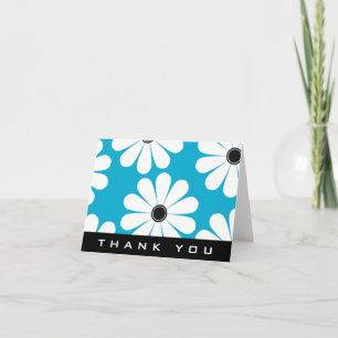 Cartões de agradecimentos Funky Daisies (Blue)