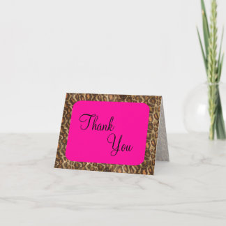Cartões de agradecimentos Fuscia Leopard