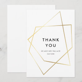 Cartões de agradecimentos geométrico de ouro moder