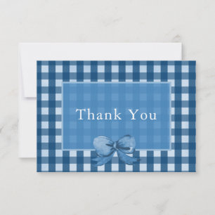 Cartões de agradecimentos Gingham Arco Azul Marin