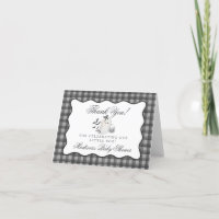 Cartões de agradecimentos Gingham Pequeno Boo Ghos