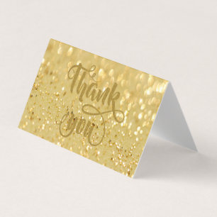 Cartões de agradecimentos Glittery Dourados