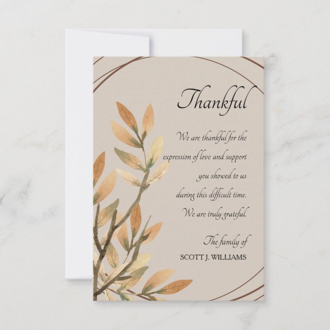 Cartões de agradecimentos Graceful Lembrance (Frente)