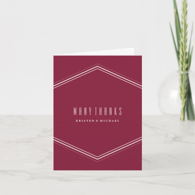 Cartões de agradecimentos Hexágono Clássico - Maro (Frente)