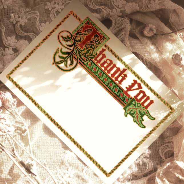 Cartões de agradecimentos Iluminado Medieval Simpl (Criador carregado)