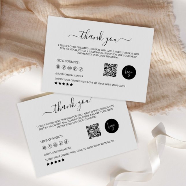 Cartões de agradecimentos | Inserção de encapsulam (Thank You Card | Small Biz Packaging Insert)