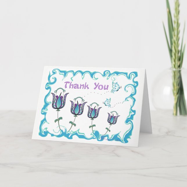Cartões de agradecimentos irrisórios das tulipas (Frente)