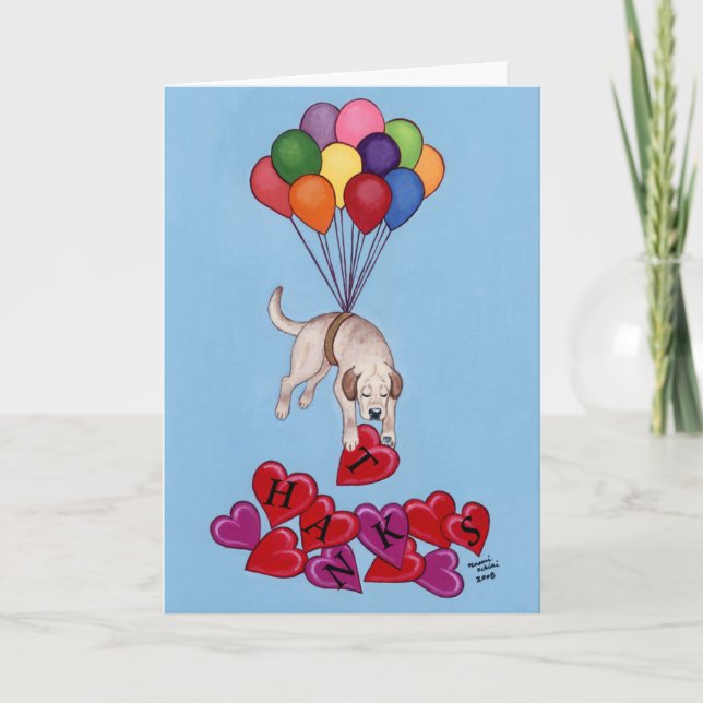 Cartões de agradecimentos Labrador Amarelo (Frente)