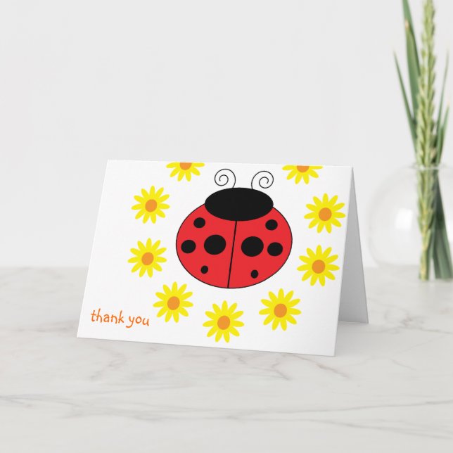Cartões de agradecimentos Ladybug (Frente)