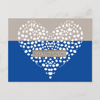 Cartões de agradecimentos Latim Branco e Azul