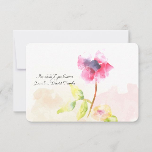 Cartões de agradecimentos lisos da papoila (Frente)