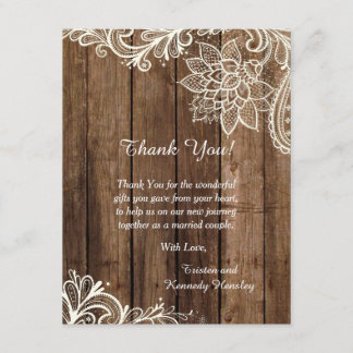 Cartões de agradecimentos lisos de madeira