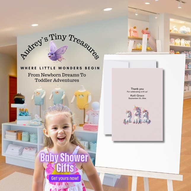 Cartões de agradecimentos mágico do Chá de fraldas (Criador carregado)