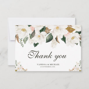 cartões de agradecimentos magnólia aquarela