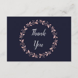 cartões de agradecimentos marinho e ouro rosa