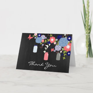 Cartões de agradecimentos Mason Jar Rustic Country