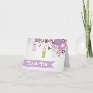 Cartões de agradecimentos Mason Jar Rustic Country