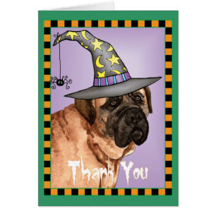 Cartões de agradecimentos Mastiff do Halloween