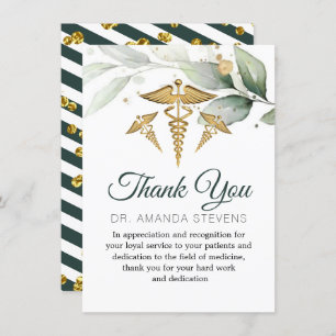 Cartões de agradecimentos Médico de Folhagem Botân
