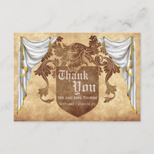 Cartões de agradecimentos medievais do casamento