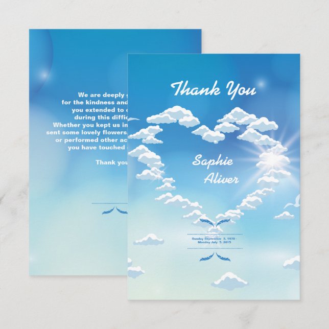 Cartões de agradecimentos memoráveis (Frente/Verso)