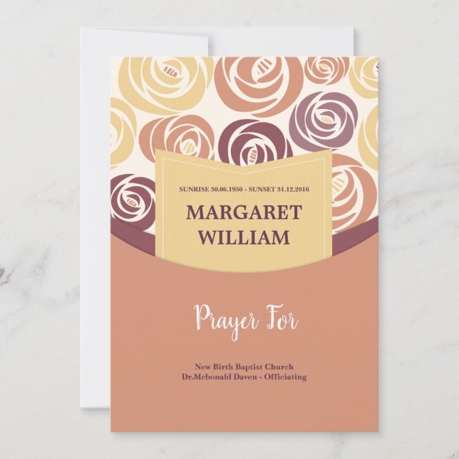 Cartões de agradecimentos Memorial (Frente)