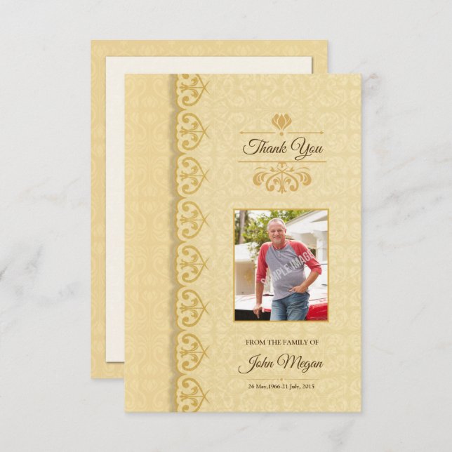 Cartões de agradecimentos Memorial (Frente/Verso)