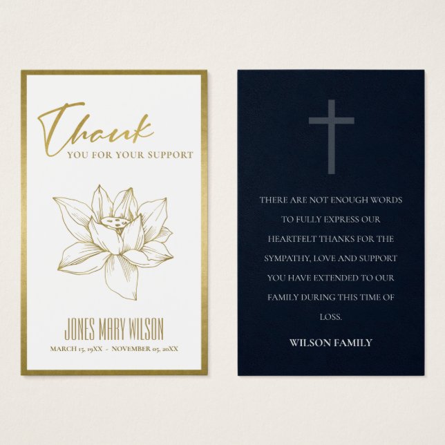 CARTÕES DE AGRADECIMENTOS MEMORIAL DE SIMPATIA DA  (Frente & Verso)