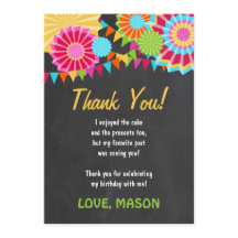 Cartões de agradecimentos mexicanos da festa de