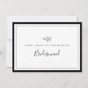 Cartões de agradecimentos Mínimo de Bridesmaid d
