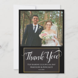 Cartões de agradecimentos Mínimo Edgy Black Gótico