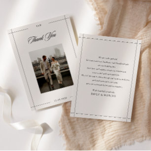 Cartões de agradecimentos mínimo moderno de casame