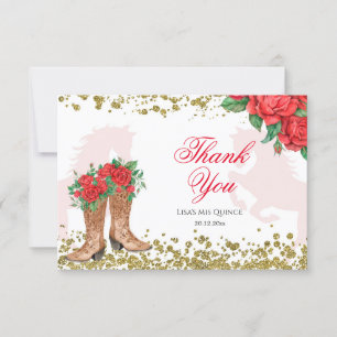 cartões de agradecimentos Mis Quince Mexicano ros