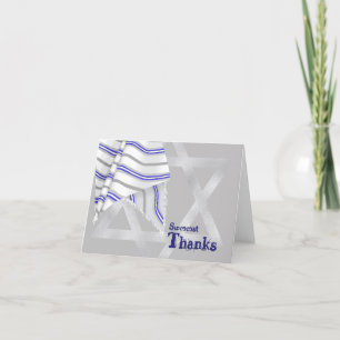 Cartões de agradecimentos Mitzvah Bar Silver e Azu