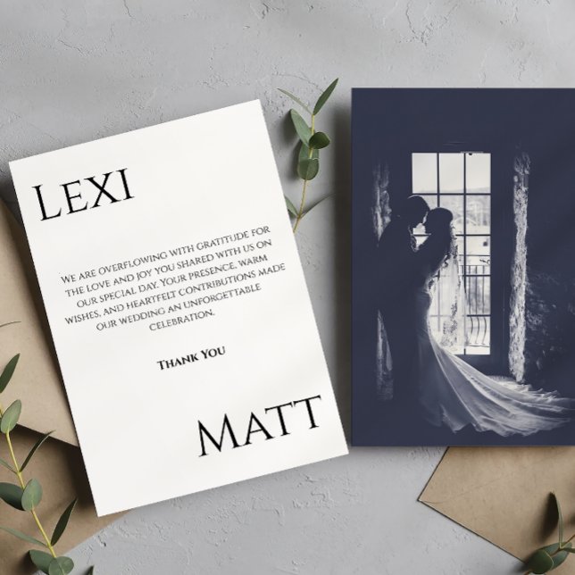 Cartões de agradecimentos Moderno de Casamento de  (Criador carregado)