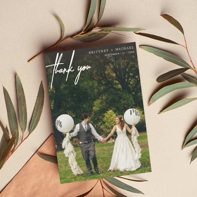 Cartões de agradecimentos Moderno de Foto Simples (Criador carregado)