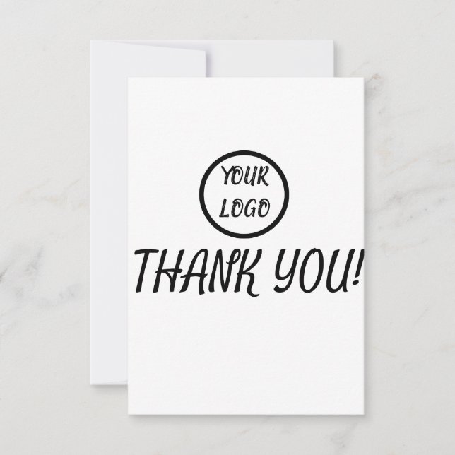 Cartões de agradecimentos moderno elegante do logo (Frente)