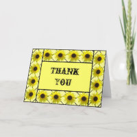 Cartões de agradecimentos molhado de girassol