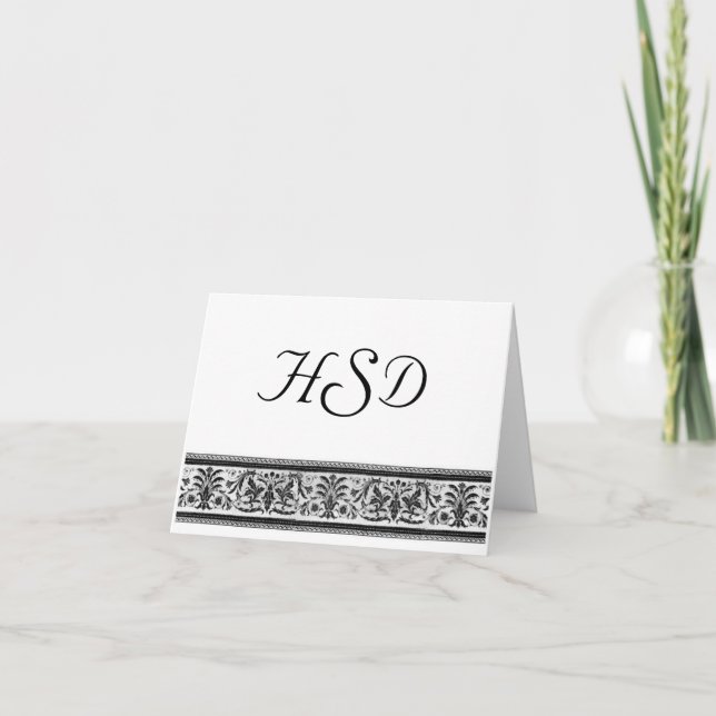 Cartões de agradecimentos monograma (Frente)