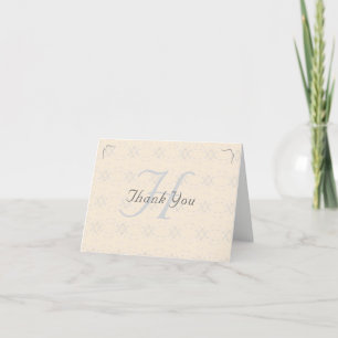 Cartões de agradecimentos Monograma De Lace Branco
