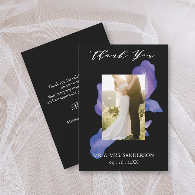 Cartões de agradecimentos Negro de Casamento Fiest (Criador carregado)