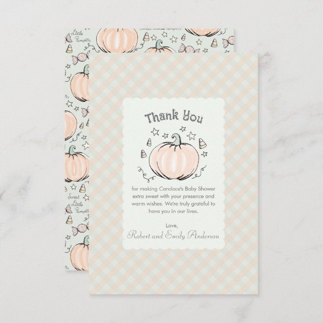 Cartões de agradecimentos Neutro de Pequeno Chá de (Frente/Verso)