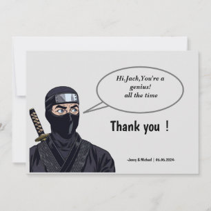 Cartões de agradecimentos Ninja personalizado da M