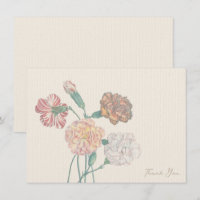 Cartões de agradecimentos Nota Tan Beige - Flor de