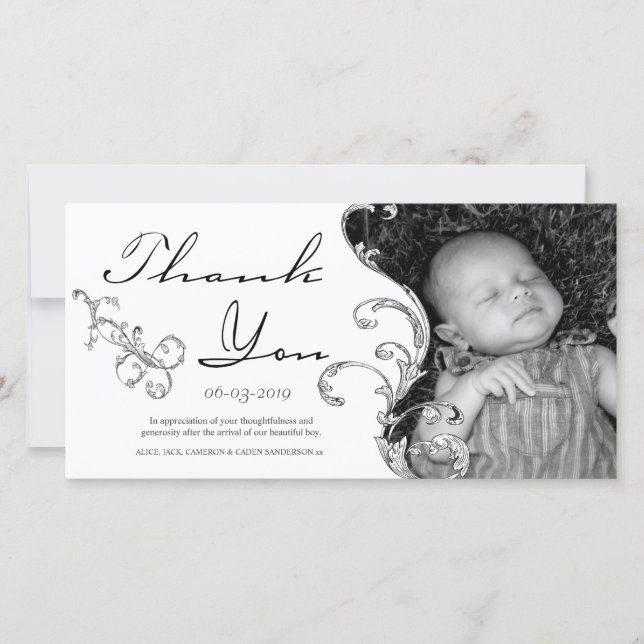Cartões de agradecimentos novos do bebê do (Frente)
